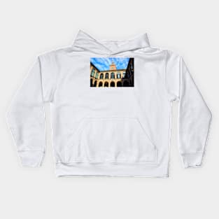 Inner courtyard of the Archiginnasio of Bologna Kids Hoodie